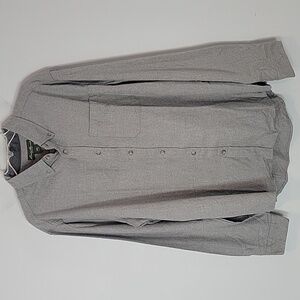 Eddie Bauer gray flannel button down shirt men's size XL